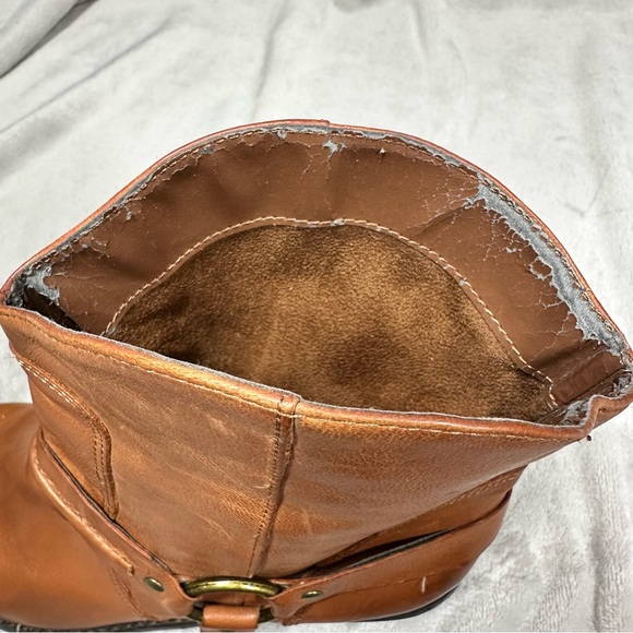 Franco Sarto Wade Western Cowboy Tan Leather Boots Sz 9 - Picture 8 of 9